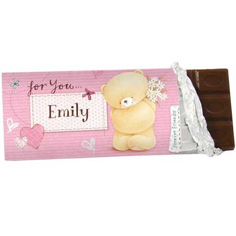 Personalised Forever Friends Pink Craft 100g Chocolate Bar